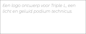 Een logo ontwerp voor Triple L, een licht en geluid podium technicus.